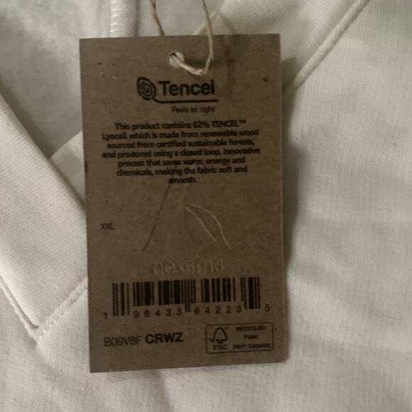 NWT Amazon Aware Women Relaxed Fit Fleece Sweatshirt V Neck Cozy Cream XXL - Picture 4 of 6